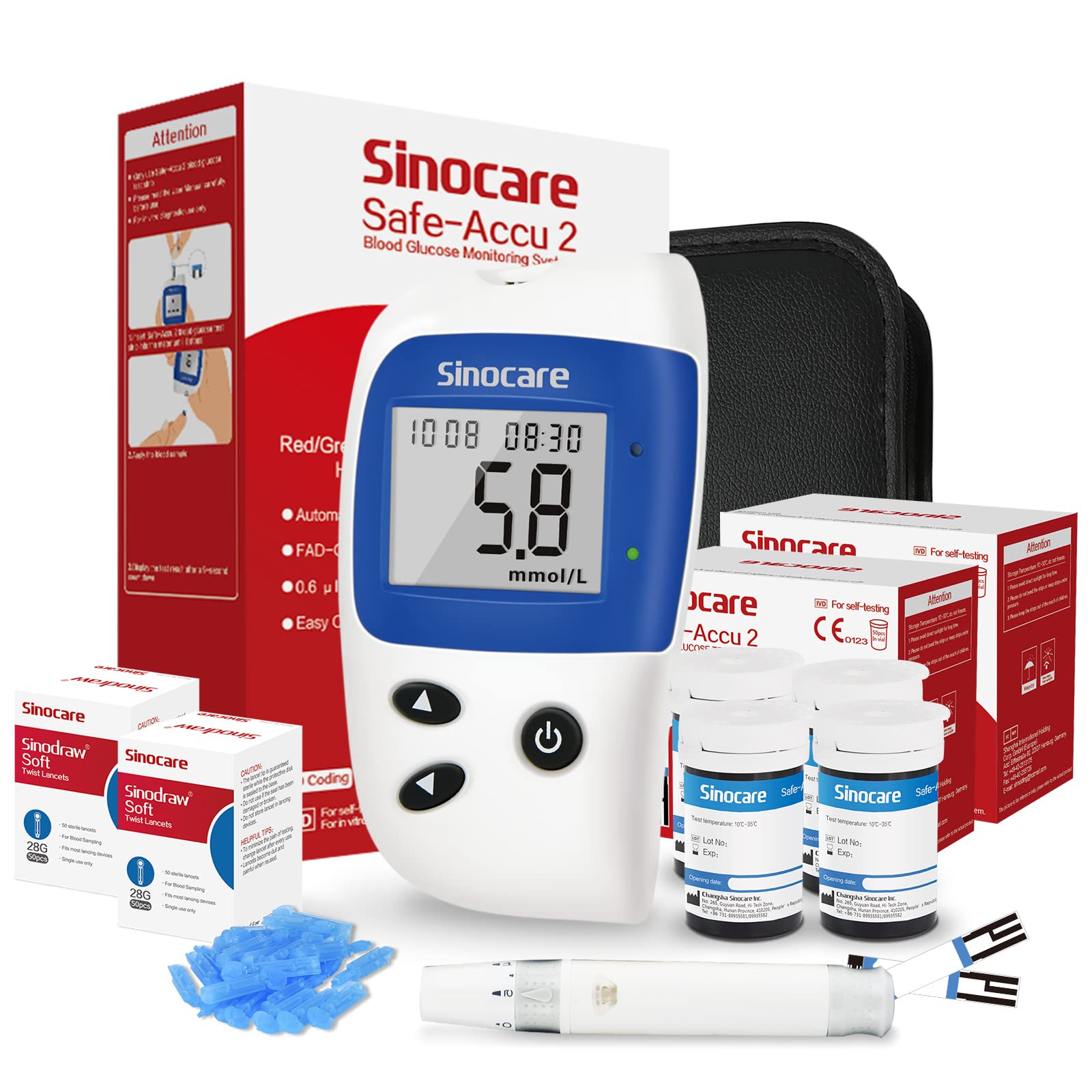 Buy sinocare Blood Sugar Monitor/Blood Glucose Monitoring System Safe