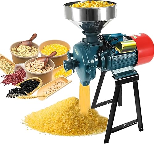 Electric Grain Grinder Mill 3000W, 110V Dry Cereals Grinder with Funnel, Commercial Electric Feed Mill Dry Grinder, Rice Corn Grain Coffee Wheat
