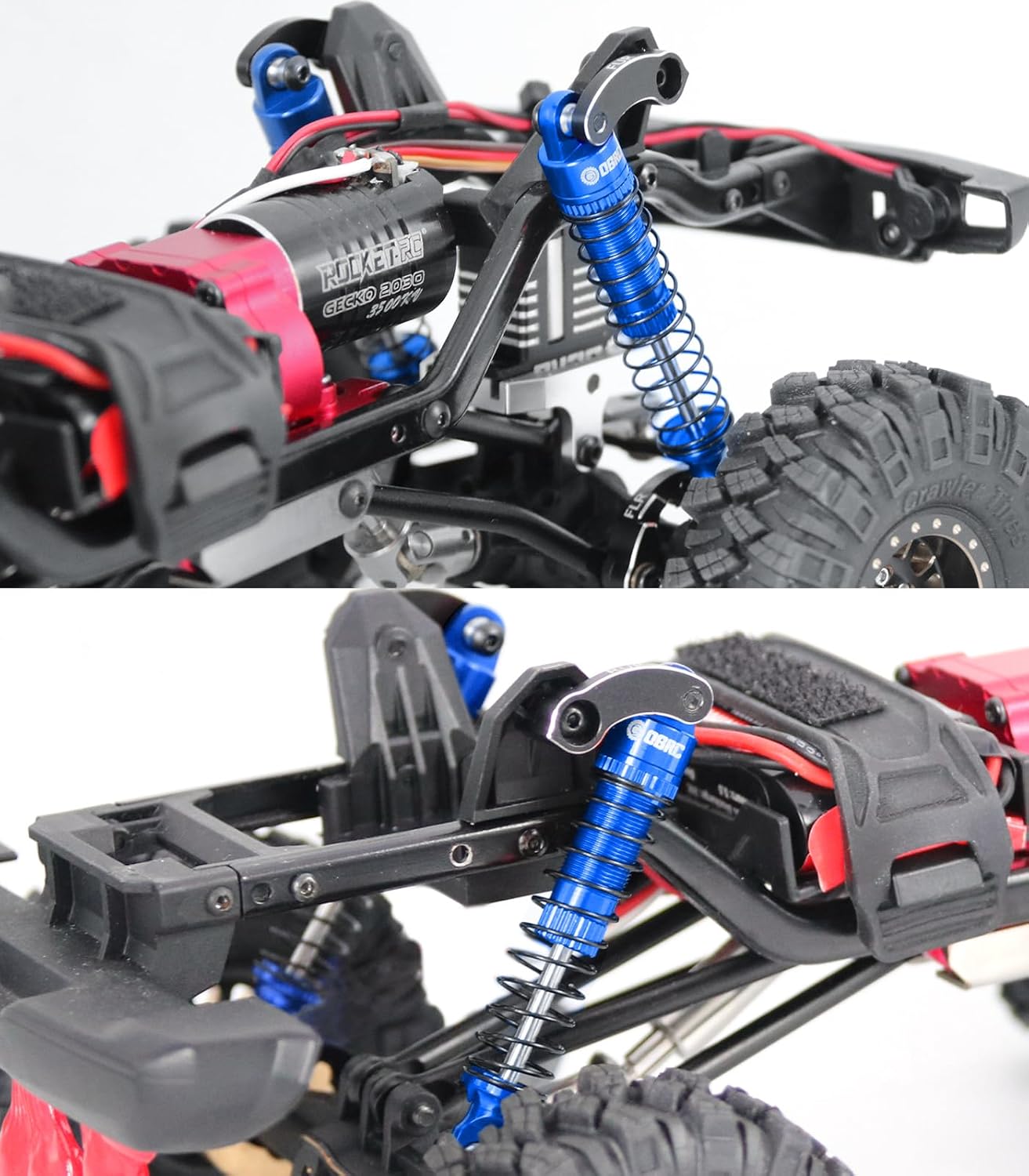 OGRC 59mm Shocks Absorber Oil Threaded Damper Threaded Shock Absorber for TRX4M 1/18 RC Crawler Upgrade Parts (Blue)
