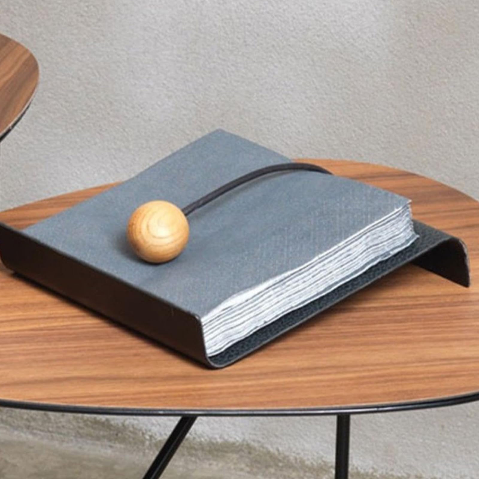 COYEUX Servilleteros Planos para mesas, dispensador de servilletas de Papel, Material: Metal, Cuero y Madera, para hoteles, restaurantes, cafeterías y hogares