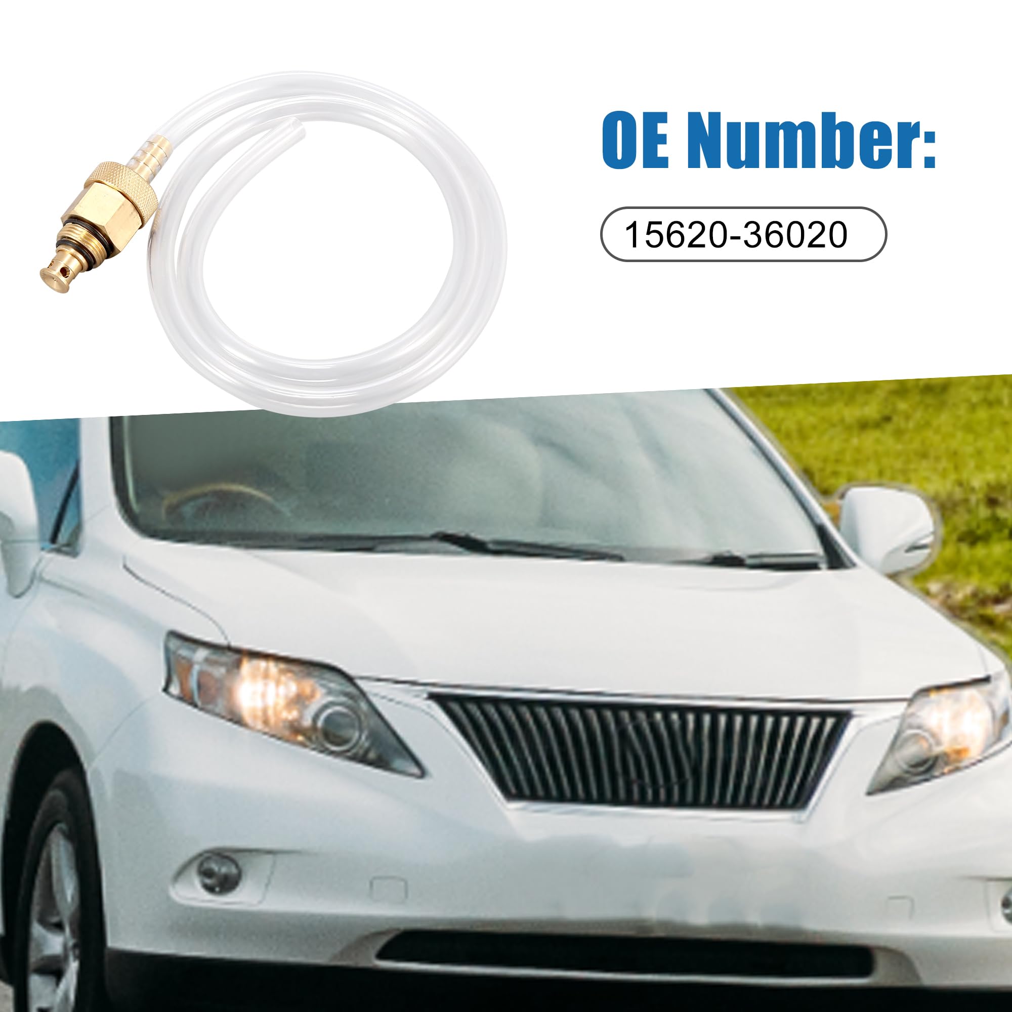 A ABSOPRO Oil Filter Hose Tube Pipe Oil Filter Drain Tool 15620-36020 for Lexus RX350 2007-2019 Aluminum Alloy Rubber Gold Tone