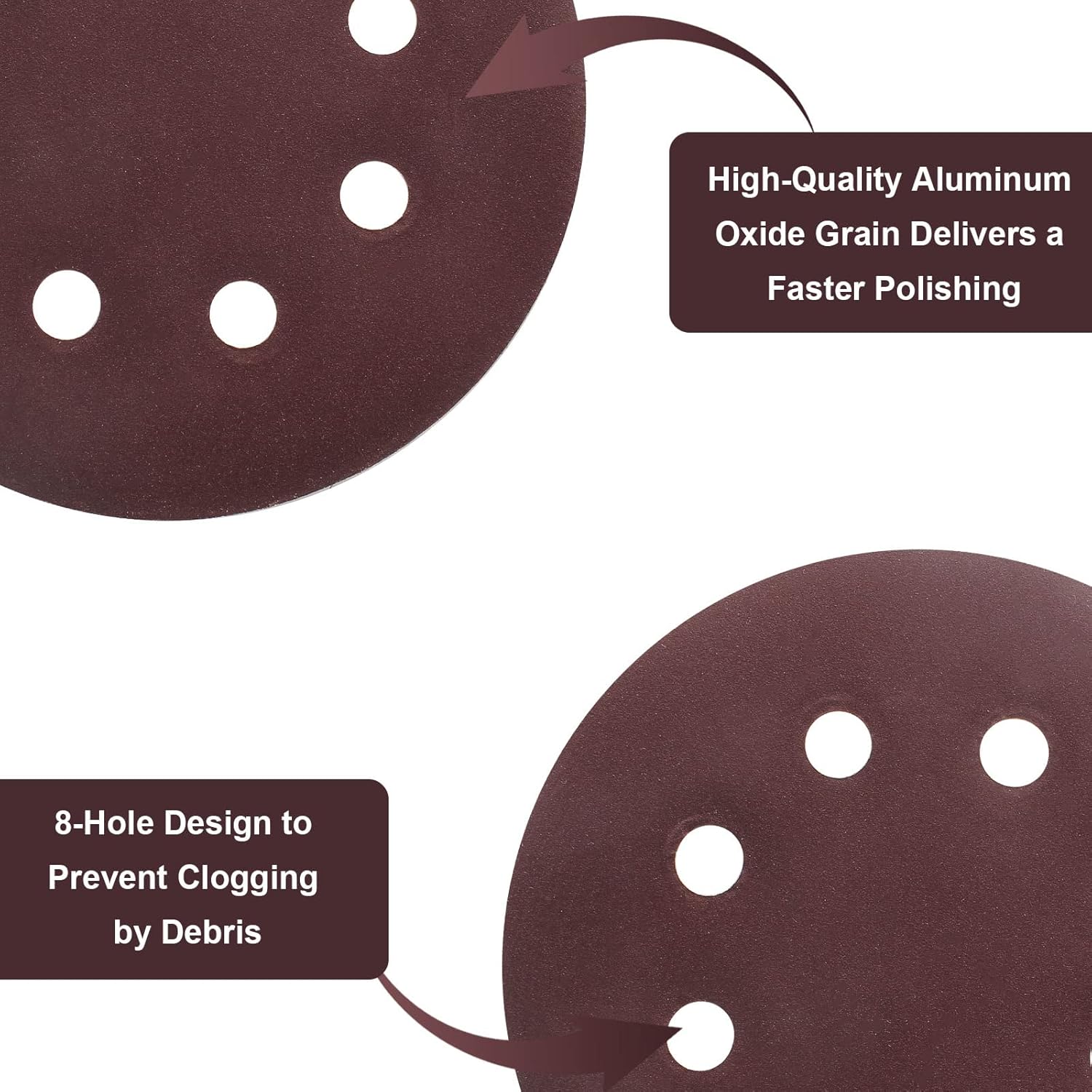 25PCS 5 Inch Sanding Discs Hook and Loop 400 Grit Sanding Pads, 8 Hole Orbit Sander Pads Round Sandpaper Discs for Random Orbital Sander