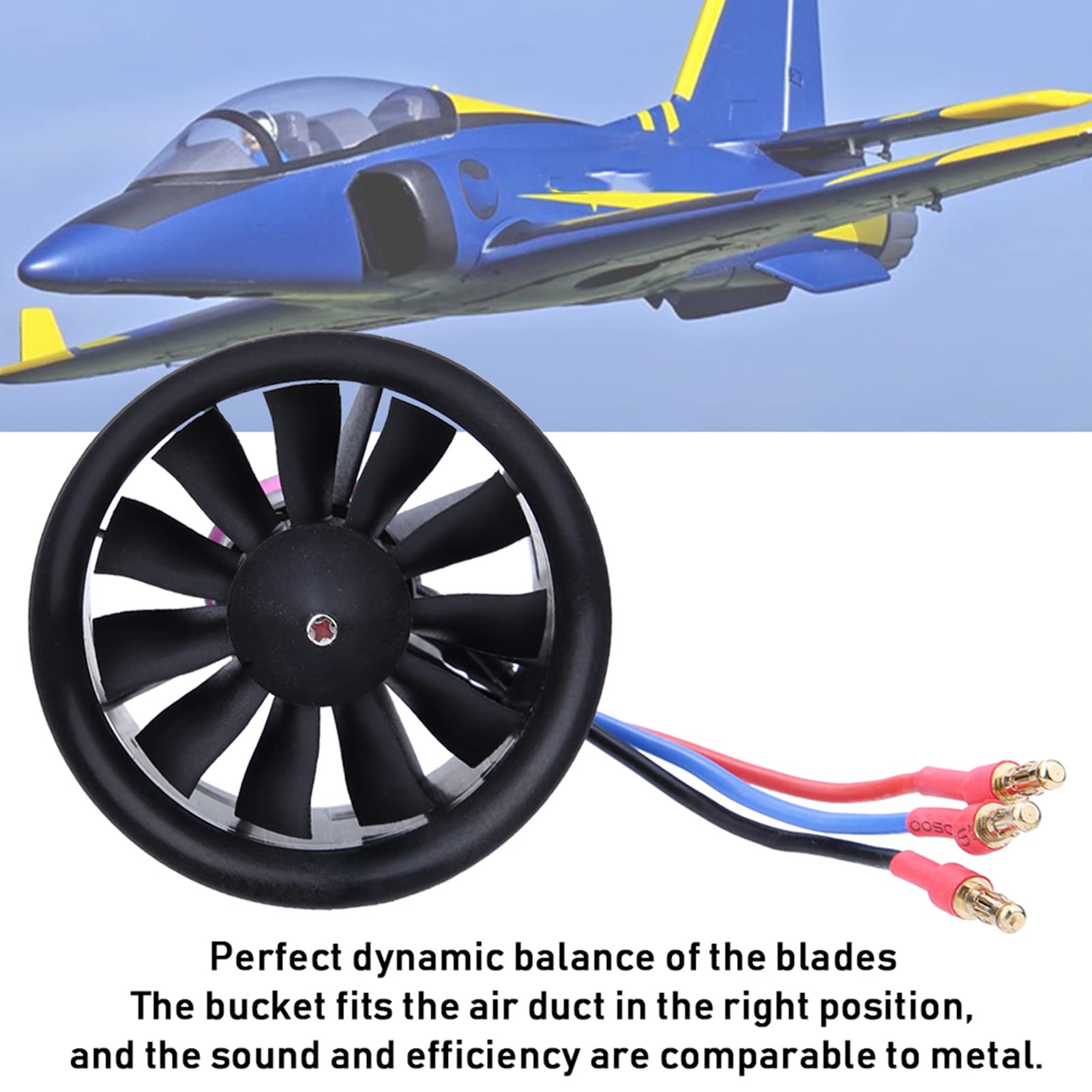 Hélice de avión RC 50 mm 11 Palas Hélice compuesta Duradera y Liviana de Alto Rendimiento para Modelo de avión RC Motor sin escobillas D2627 4900KV 4300KV (KV4900 ZS DF 50 uds.)
