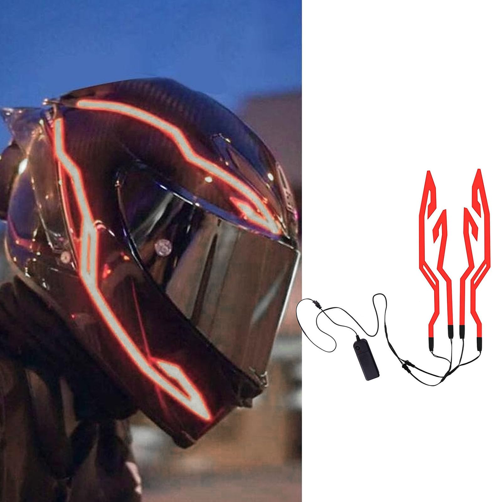 Luce a LED del casco per biciclette-Adesivo a strisce a 3 modalità per la sicurezza della guida notturna | Accessorio per la luce del casco impermeabile appiccicoso per biciclette, motocicletta, casch