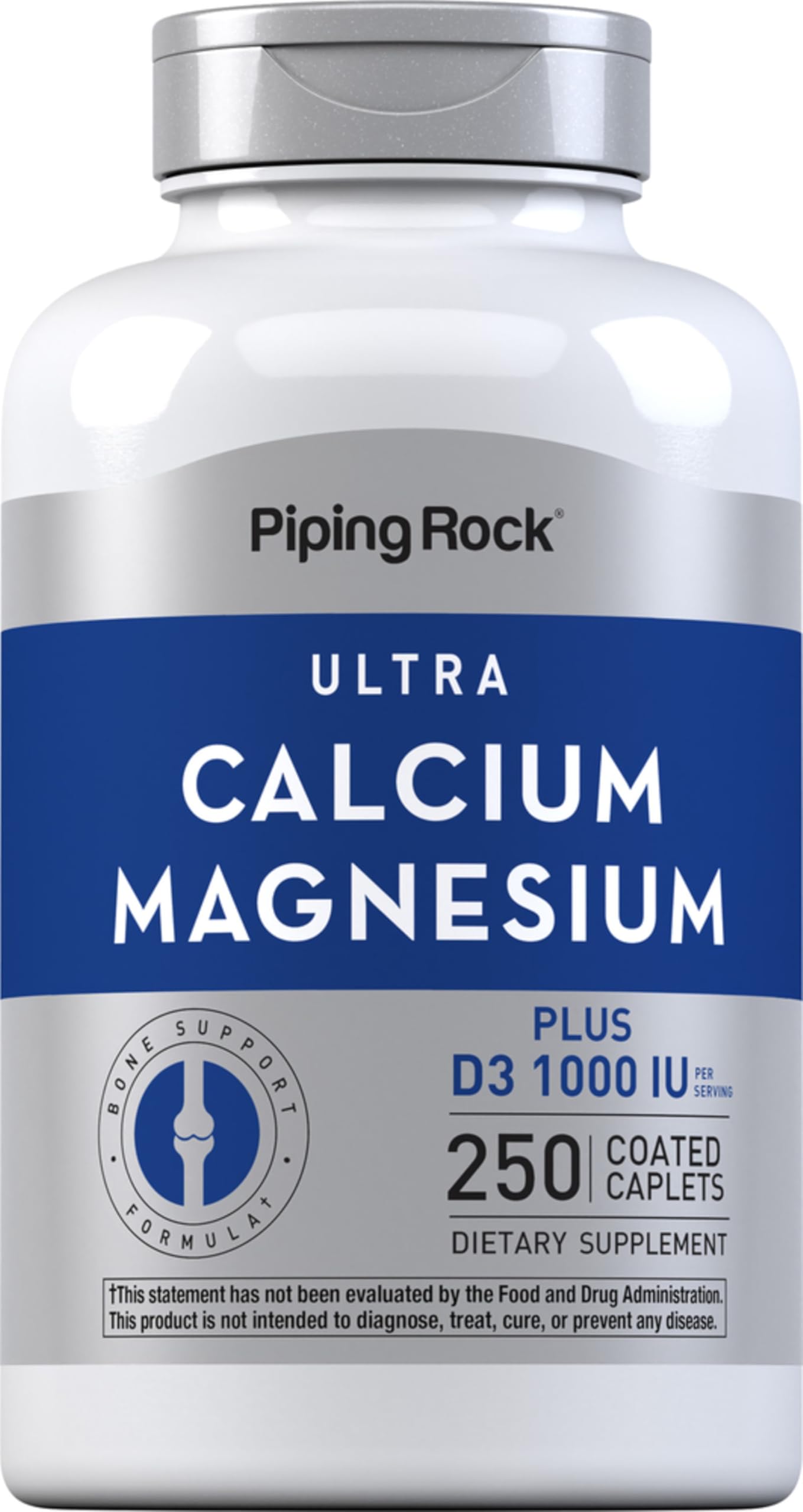 Piping Rock Calcium Magnesium Supplement with Vitamin D3 | 250 Caplets