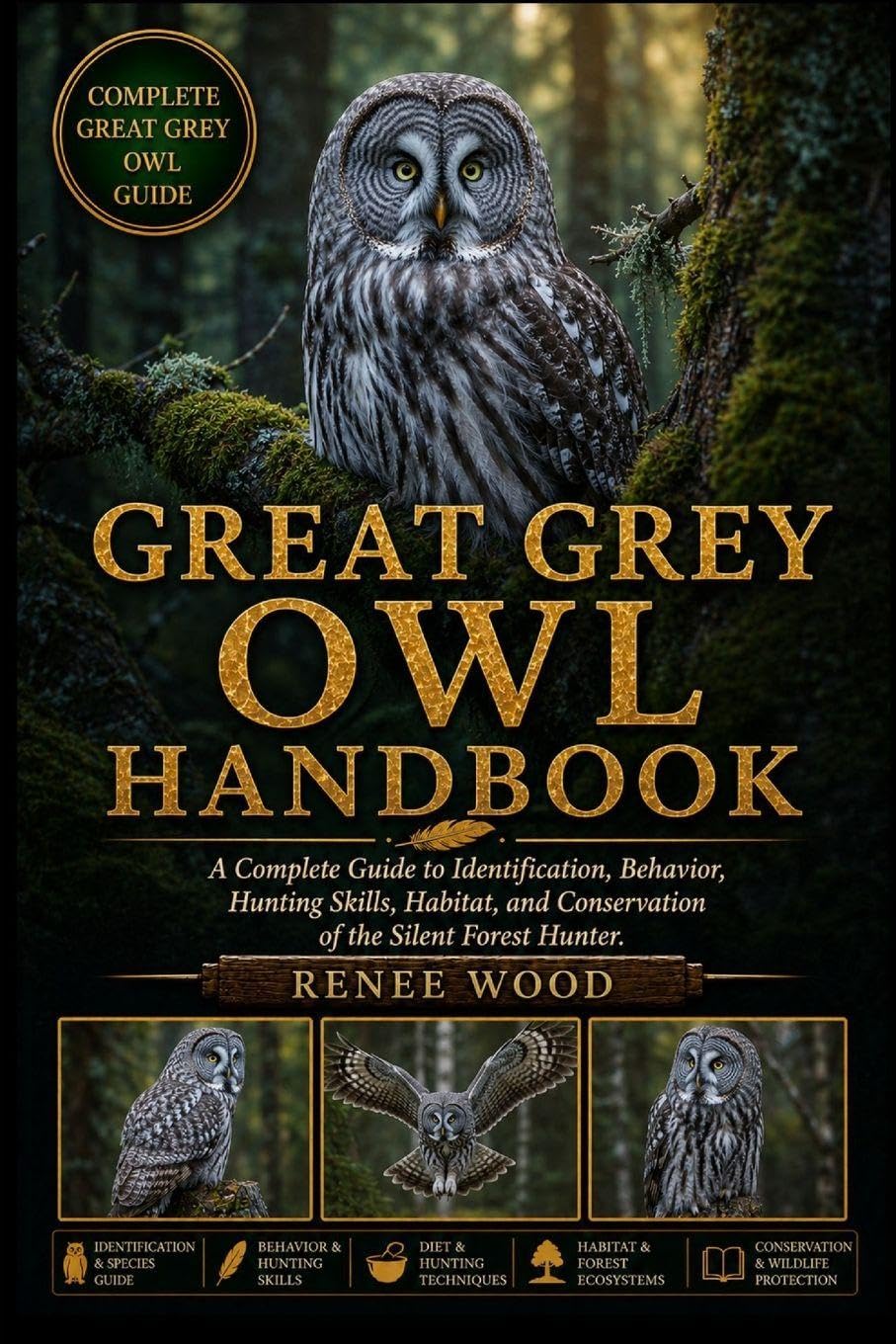 GREAT GREY OWL HANDBOOK: A Complete Guide to Identification, Behavior, Hunting Skills, Habitat, and Conservation of the Silent Forest Hunter.