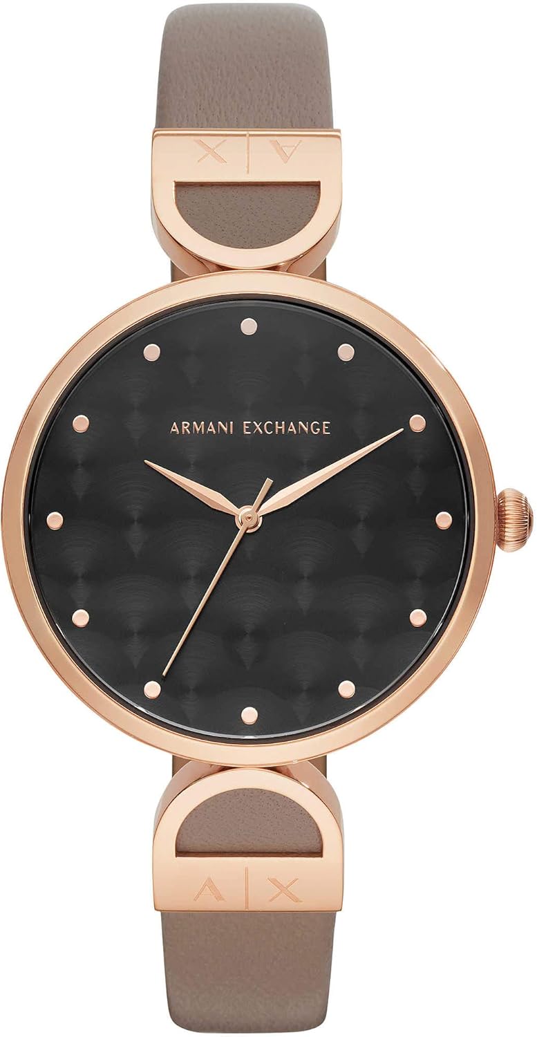 Armani Exchange Women Analog Quartz Watch with Leather Strap AX5329 Armani Exchange Women Analog Quartz Watch with Leather Strap AX5329