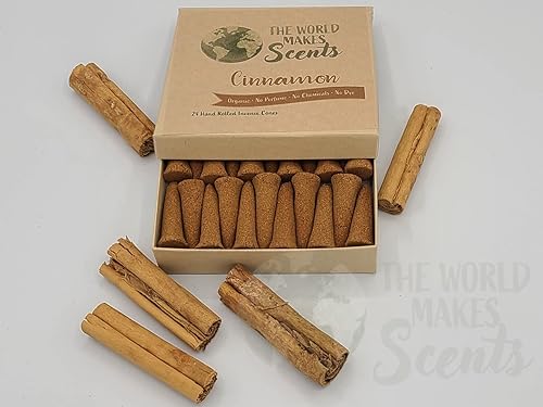 Miniatura 7 de Cinnamon Organic Incense Cones  Hand Rolled Natural Plant Based  No Perfume  No Chemicals  No Dyes  No Sweat Shops (3-Pack)