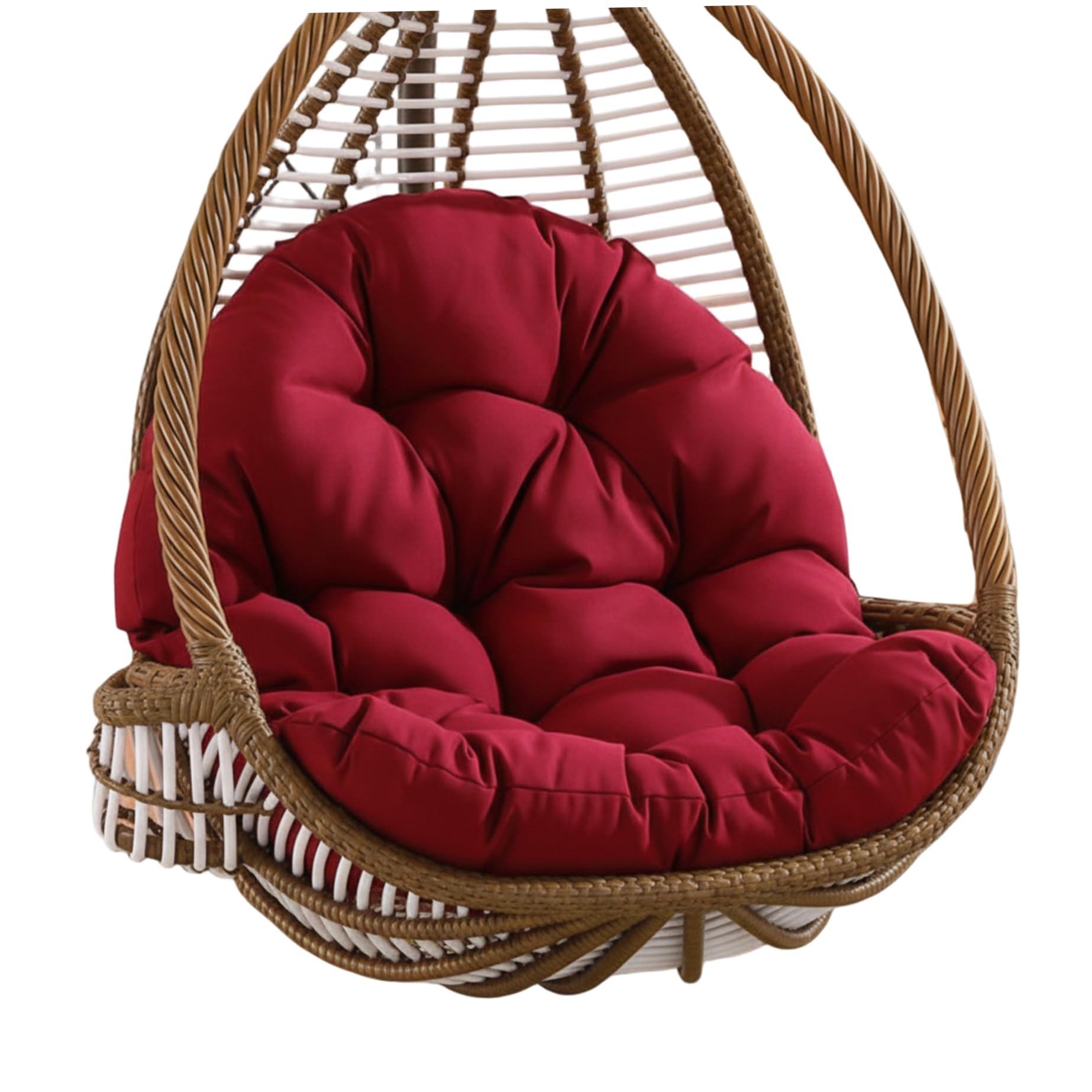 Neptuiby Egg Chair Cushion Egg Chair Cushion Replacement Swing Water-Resistant Thick Padded Swing for Outdoor Hanging Chairs 47.2x31.5 Inch Claret
