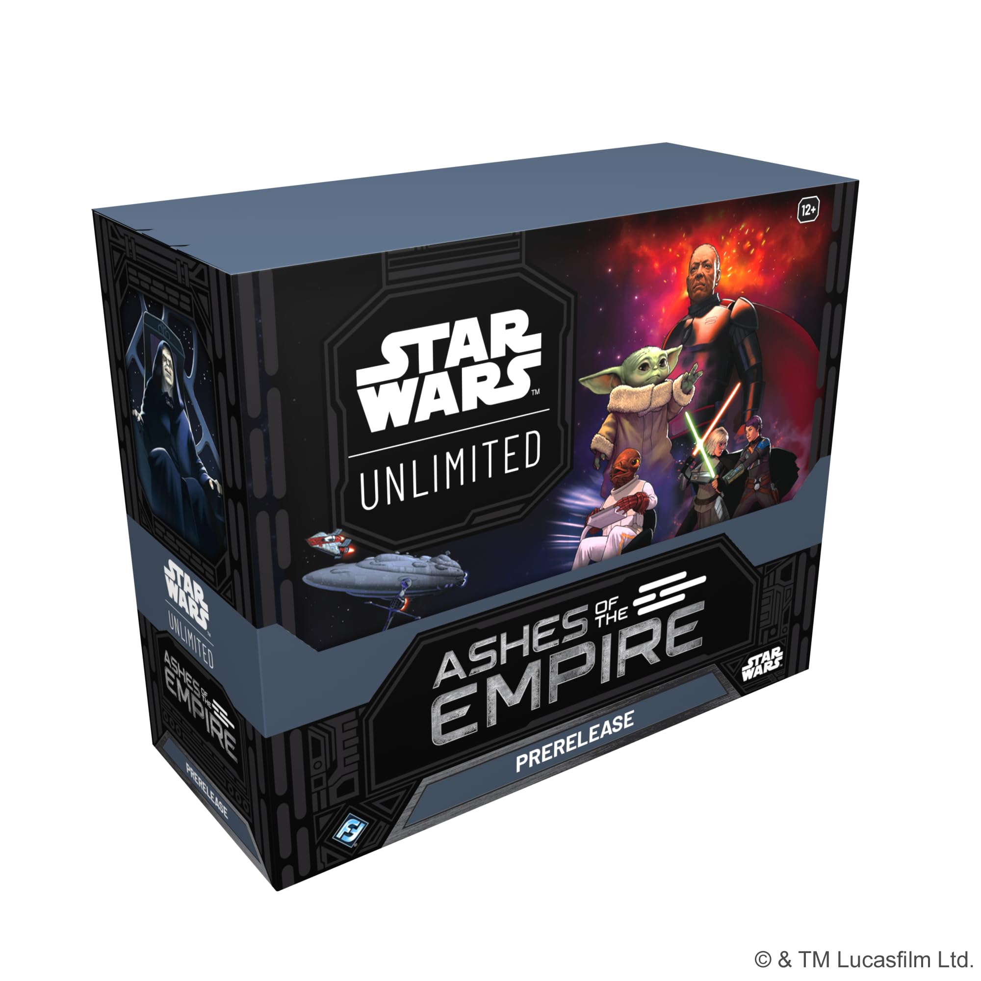 Asmodee Star Wars: Unlimited TCG Ashes of The Empire PRERELEASE Box - 6 Booster Packs + Hyperspace Luke Skywalker & Emperor Palpatine Cards, Ages 12+, 2+ Players, 20 Minute Playtime
