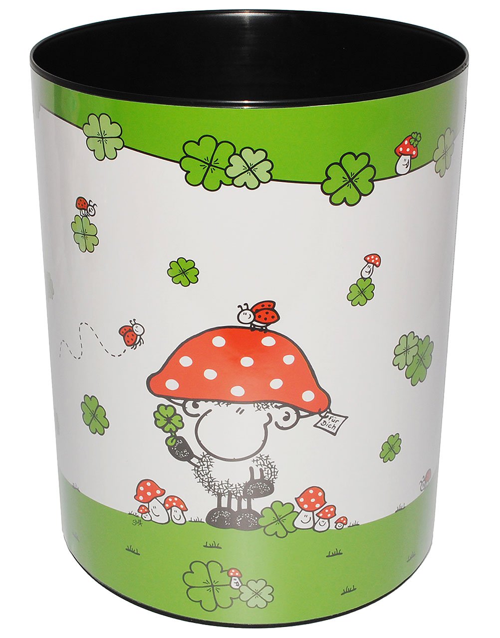 alles-meine.de GmbH Papierkorb/Behälter - Schaf Sheepworld - aus Kunststoff - Mülleimer/Eimer - Aufbewahrungsbox für Kinder - Mädchen & Jungen - Abfalleimer - Ganz viel..