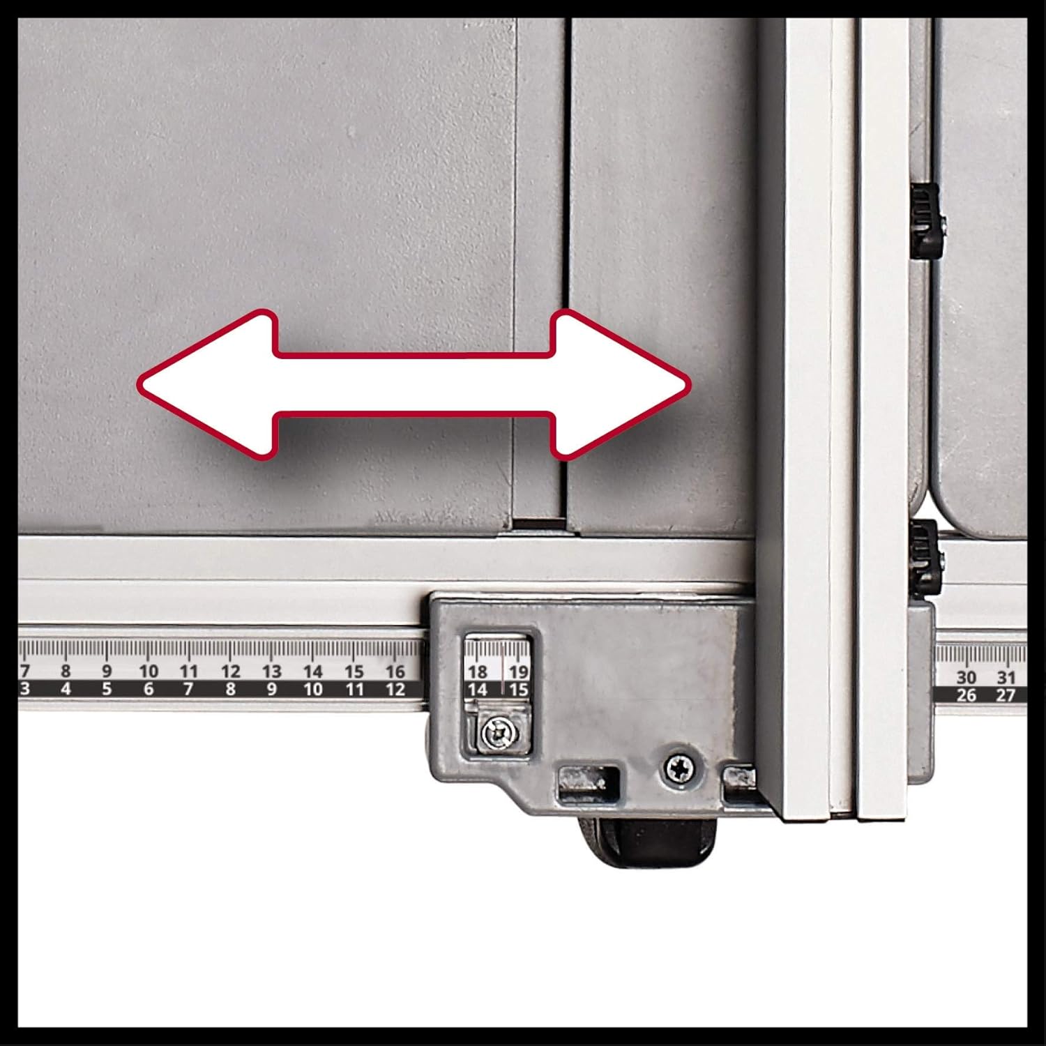 Parallel guide with measurement scale