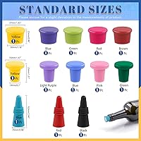 Vista 2 de Glarks Kit surtido de tapones de vino de silicona de 13 piezas, 3 tipos de sellador de botellas de vidrio de cerveza reutilizable, tapón de botella