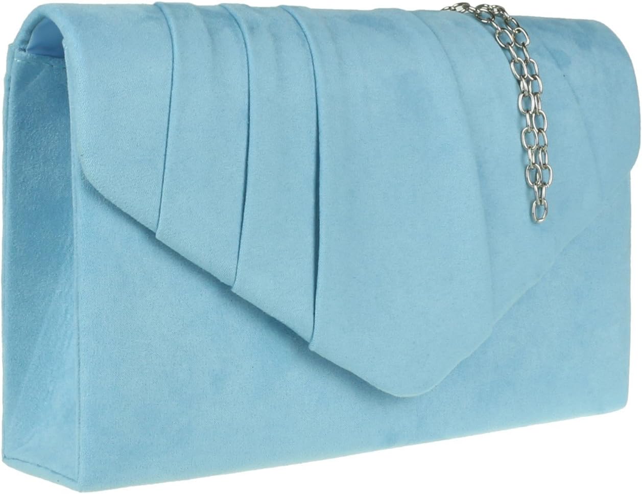 Girly HandBags Womens Faux Suede Pleated Clutch Bag