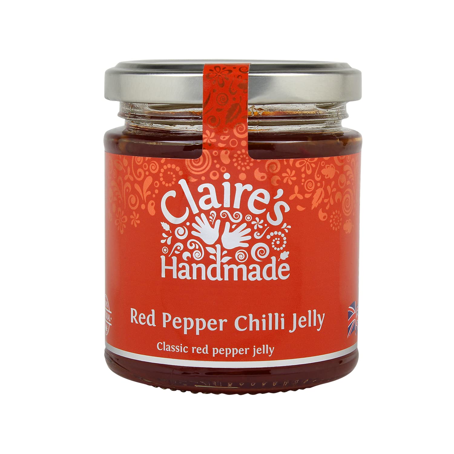 Claire's Handmade - Red Pepper Chilli Jelly (200g) - Traditionally Made Classic Hot & Sweet Jelly, Perfect for Stir Fry's, Suitable for Vegetarian, Vegan & Gluten Free Diets, GMO Free