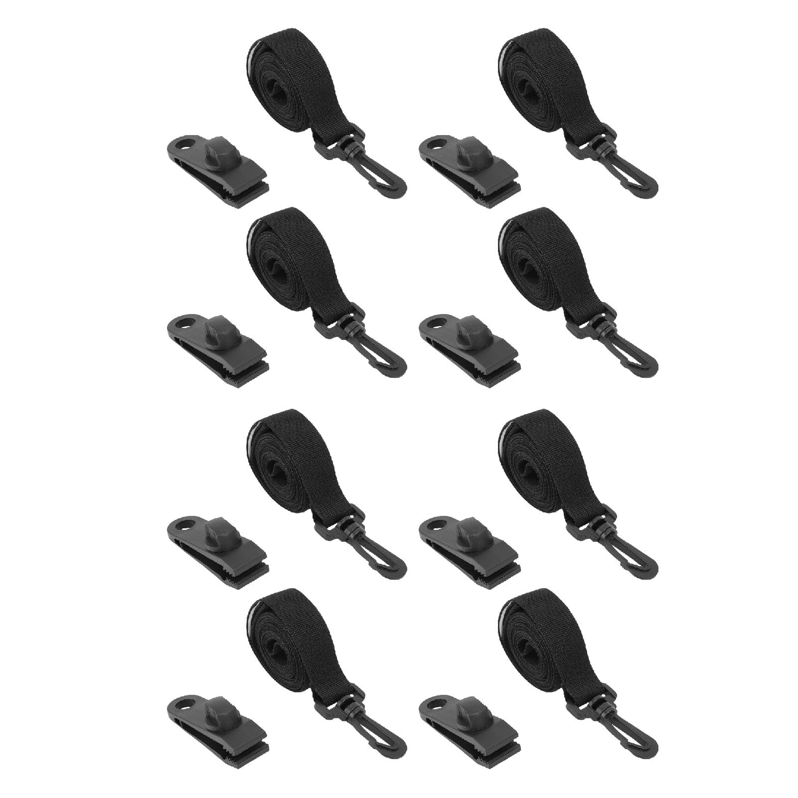 Kit de moulinet de bâche de piscine 16 pièces 8 sangles de serrage Installation sans effort Fixation de couverture – Verrouillage serré sans dommage pour piscine creusée