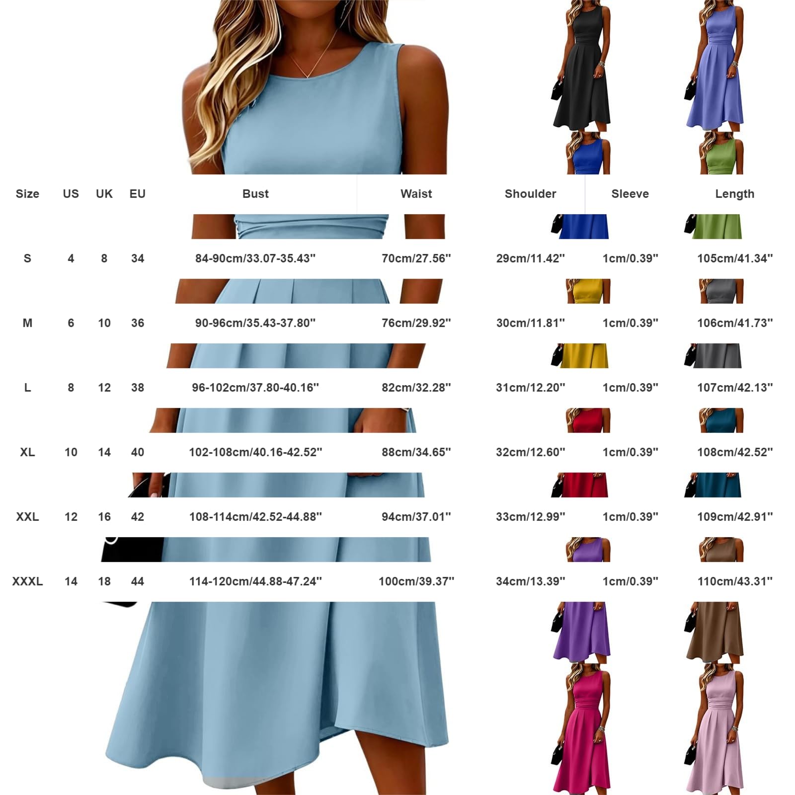 Vestido de verano una línea hasta la rodilla, vestido midi de verano, cuello redondo, vestido de tirantes, sin mangas, vestido de noche, sin mangas, ajustado, informal, elegante, festivo