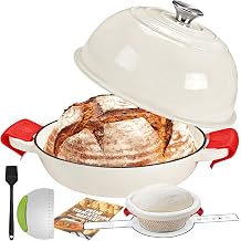 GGC 6QT Sourdough Dutch Oven Kit, 7-Piece Enameled Cast Iron Bread Oven