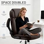 AreShark Ergonomic Office Chair with High Back Headrest, PU Leather Executive Desk Chair - Padded Flip-Up Armrests, Lumbar Support, Swivel Computer Chair for Home Office & Gaming