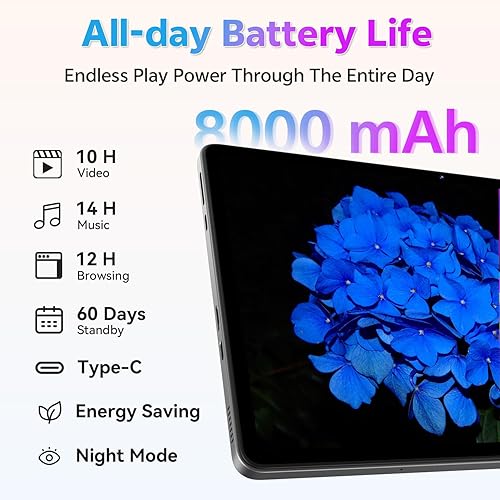 Miniatura 5 de Tableta SVITOO de 11 pulgadas, Tableta Android 15 con Octa-Core, 12 GB RAM 128 GB de almacenamiento 1 TB ampliable, pantalla grande Incell de