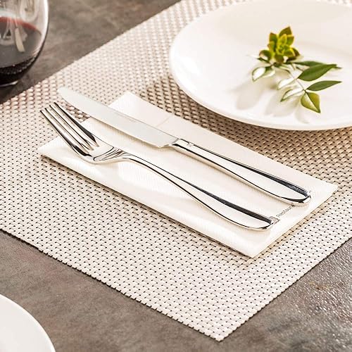 Miniatura 4 de Restaurantware Amalfi Basketweave Papaya - Mantel individual tejido de vinilo  16 x 12 pulgadas  caja de 6 unidades