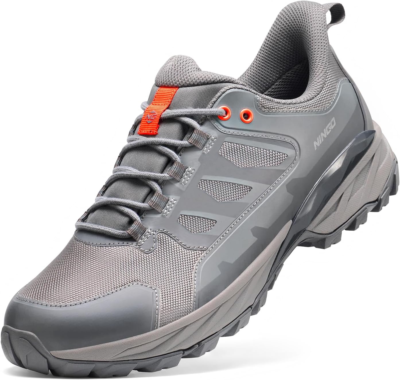 NINGO Mens Waterproof Hiking Shoes, Low Top Non Slip Trekking Hiking Sneakers, Lightweight Breathable Outdoor Trails Shoes for Camping, Backpacking, Mountaineering, Running, Walking