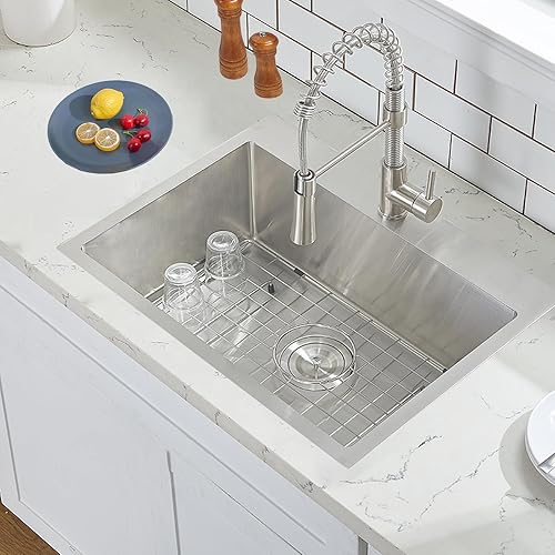 Miniatura 9 de VCCUCINE - Fregadero de cocina de 22 x 18 pulgadas, fregadero de cocina pequeño de calibre 16, fregadero de barra húmedo de acero inoxidable hecho a