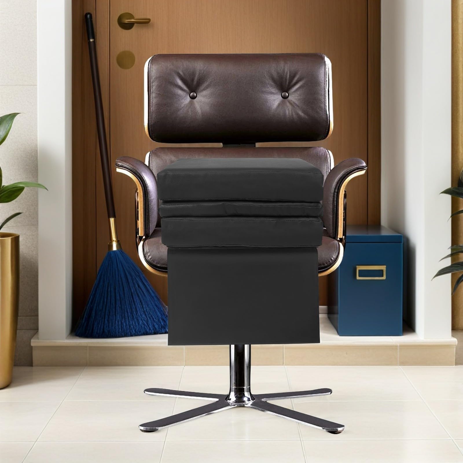 VILLCASE Coussin Rehausseur en Cuir PU Design Épais à Trois Couches Amovibles Absorption des Chocs pour Garçon et Filles pour Manucures et Coupes Fréquentes