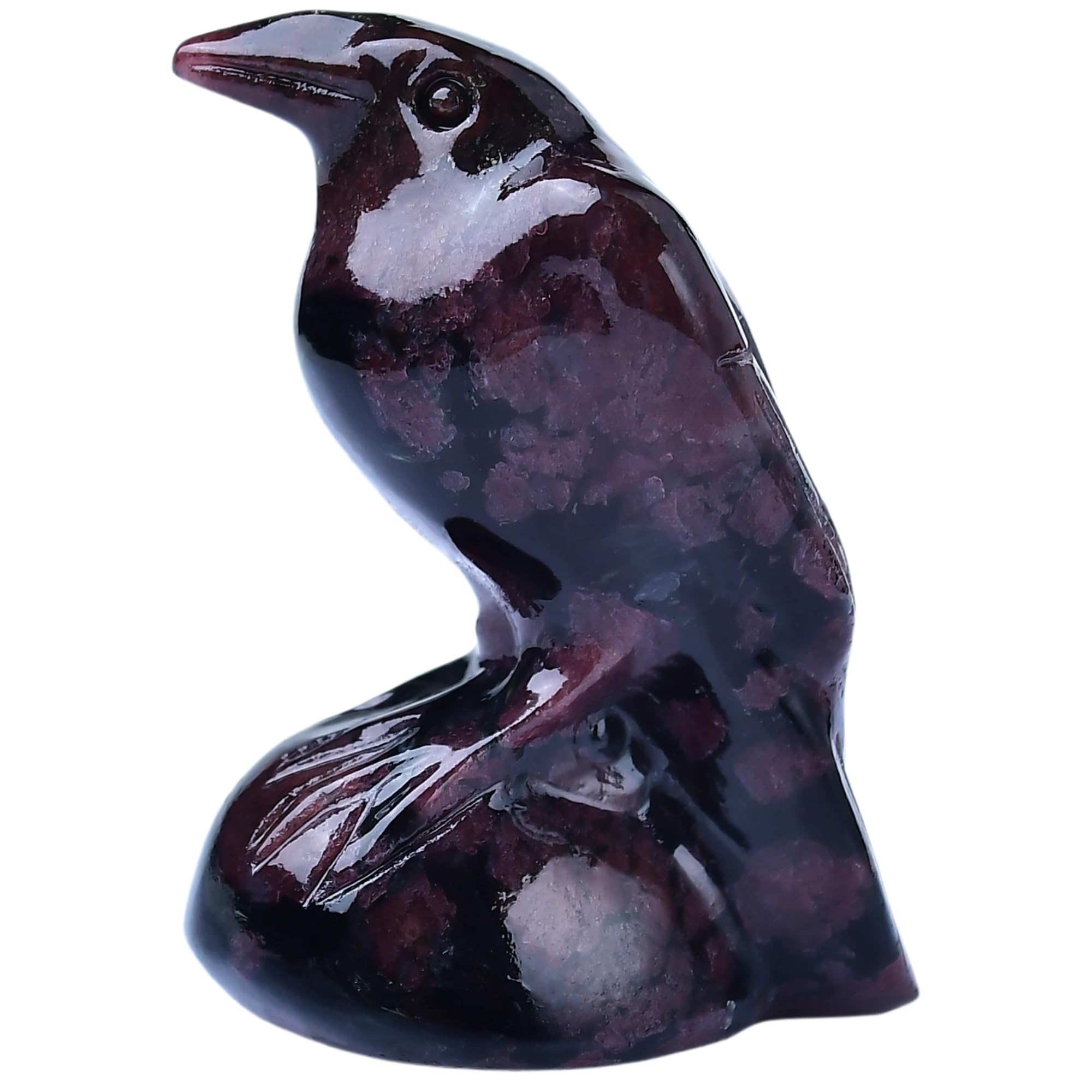 Amazon.com: WUYOUSHI Natural Garnet Crystal Raven Statue 2