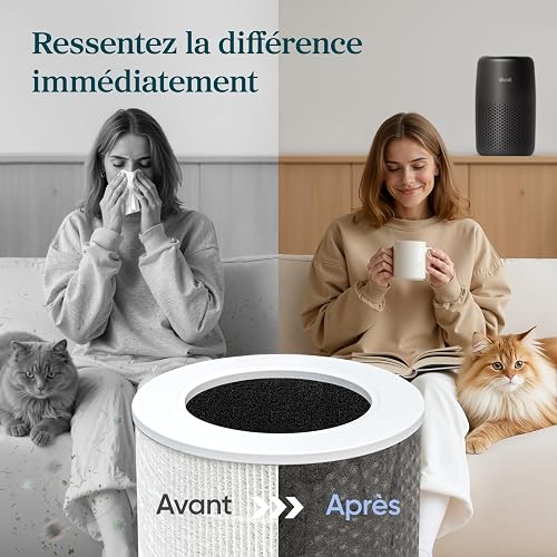 Levoit Purificatore d'Aria con Filtro HEPA, 7 Watt, per Cameretta, Nero - 6