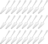 Tosnail 24-Pack Stainless Steel Cake Servers - Serrated Pie Pizza Cutters for Weddings, Parties & Restaurants