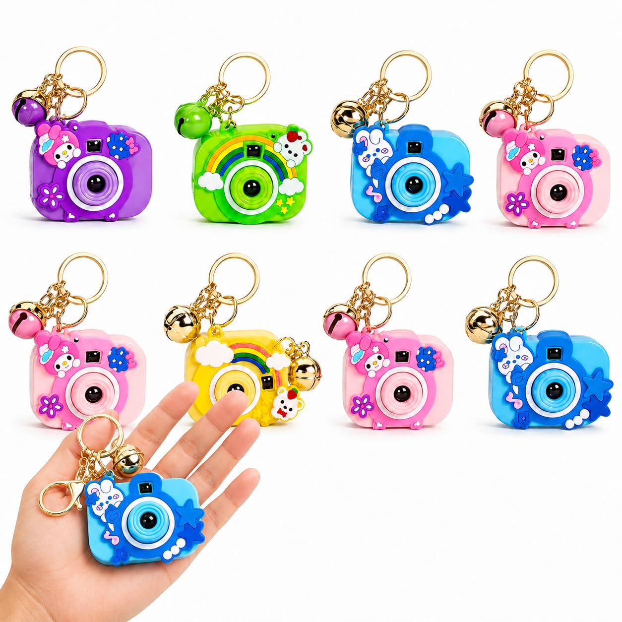 Toy Imagine Cute Cartoon Projection Camera Keychain Mini 2-in-1 Projector Toy with Image Slide Show Cartoon Design Keyring for Kids Assorted Design (Pack of 8)-image-44