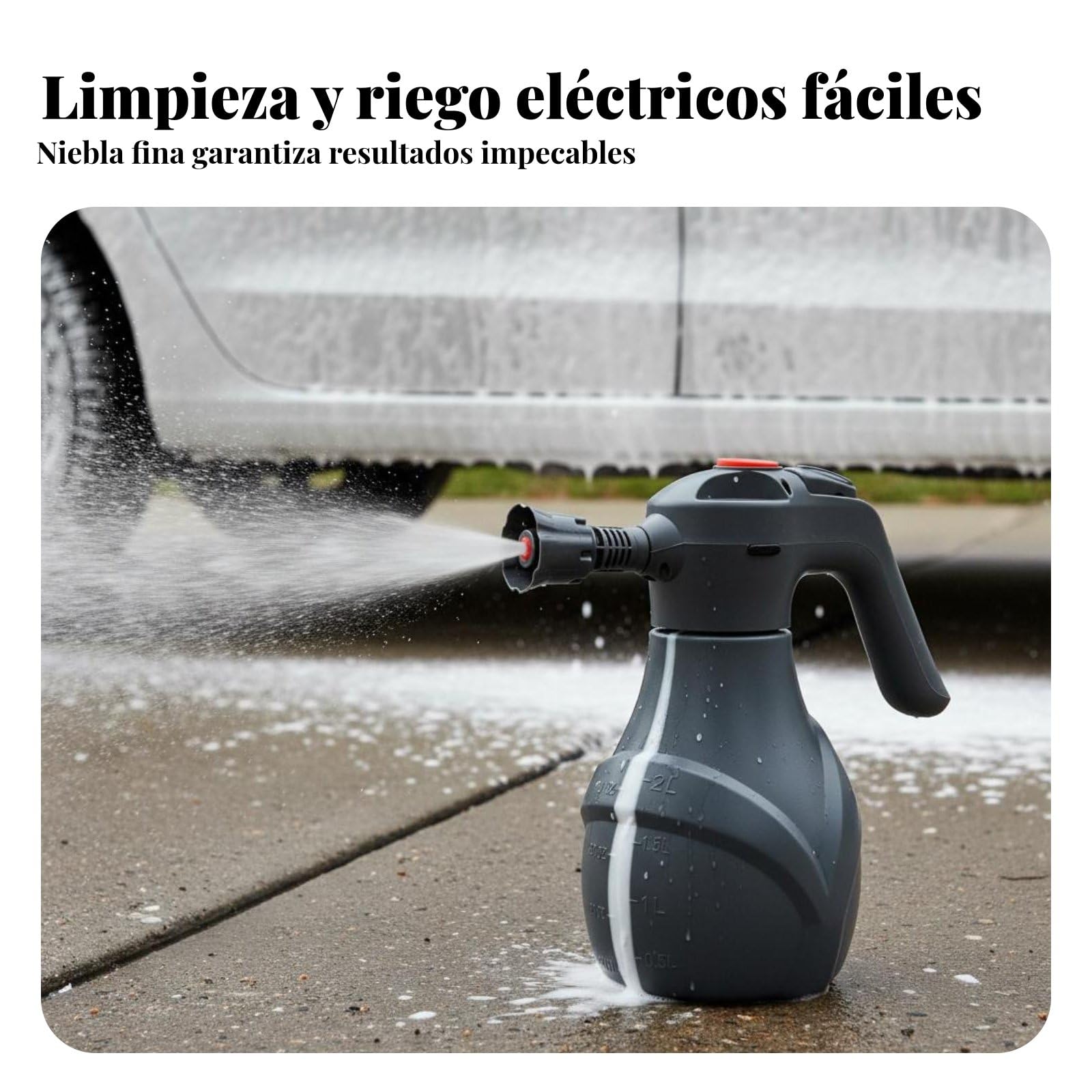 Pulverizador Agua con Espuma para Coche Amplio y Motor Eficiente para Limpieza Azulejos Rejas y Electrodomésticos l Hogar, Color to 3