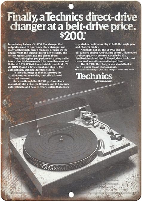 Technics Sl 1950 Direct Drive Turntable Ad 12 X 9 Retro Look Metal Sign D127 Home Kitchen Technics Sl 1950 Direct Drive Turntable Ad 12 X 9 Retro Look Metal Sign D127 Home Kitchen