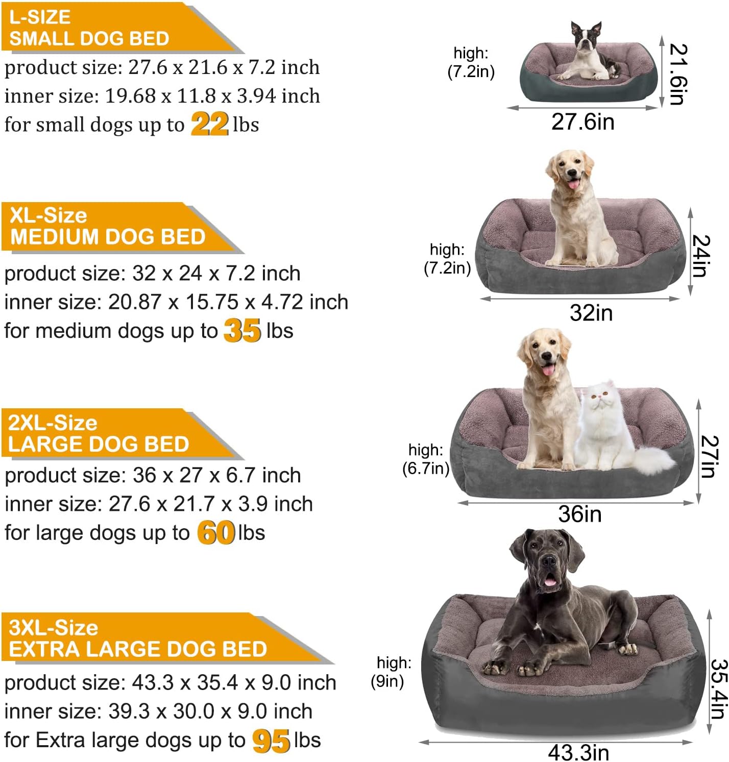 review Utotol Dog Beds for Large Dogs, Large Dog Bed Washable, Orthopedic Dog Bed, Waterproof Non-Slip Bottom