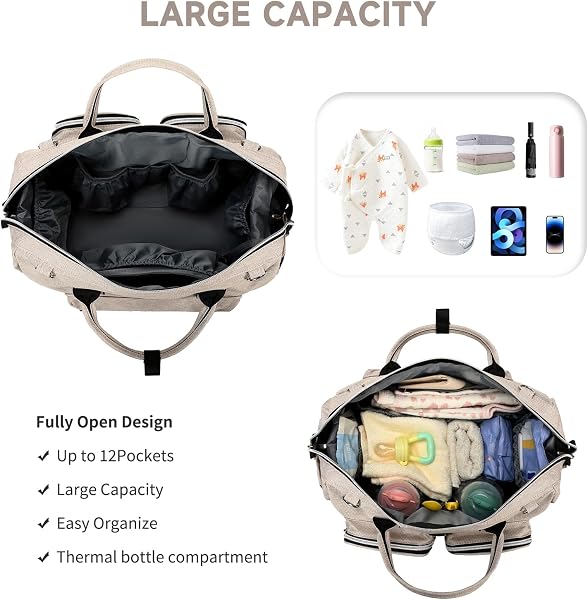 Pomelo Best Baby Changing Bag with Pram Clips and Changing Mat - 5