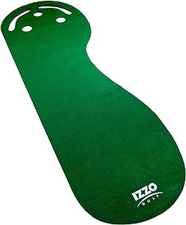 Golf 3' x 9' 3-Hole Putting Mat - Green Kidney Shaped 3 Hole Putting mat Training aid to Help Practice Putting