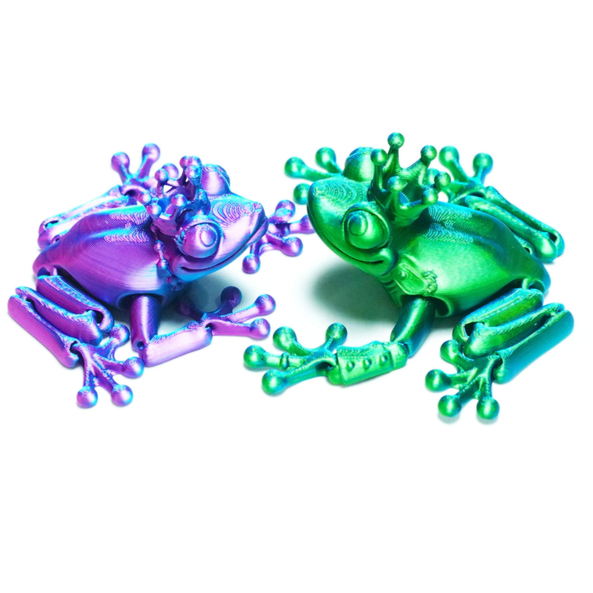 3D Printed Frog Toys,Articulated Frog Prince Models,Flexible Joint Animal lacertid Figurines,Stress Relief,Fidget restlessness,ADHD Toys,Surprise