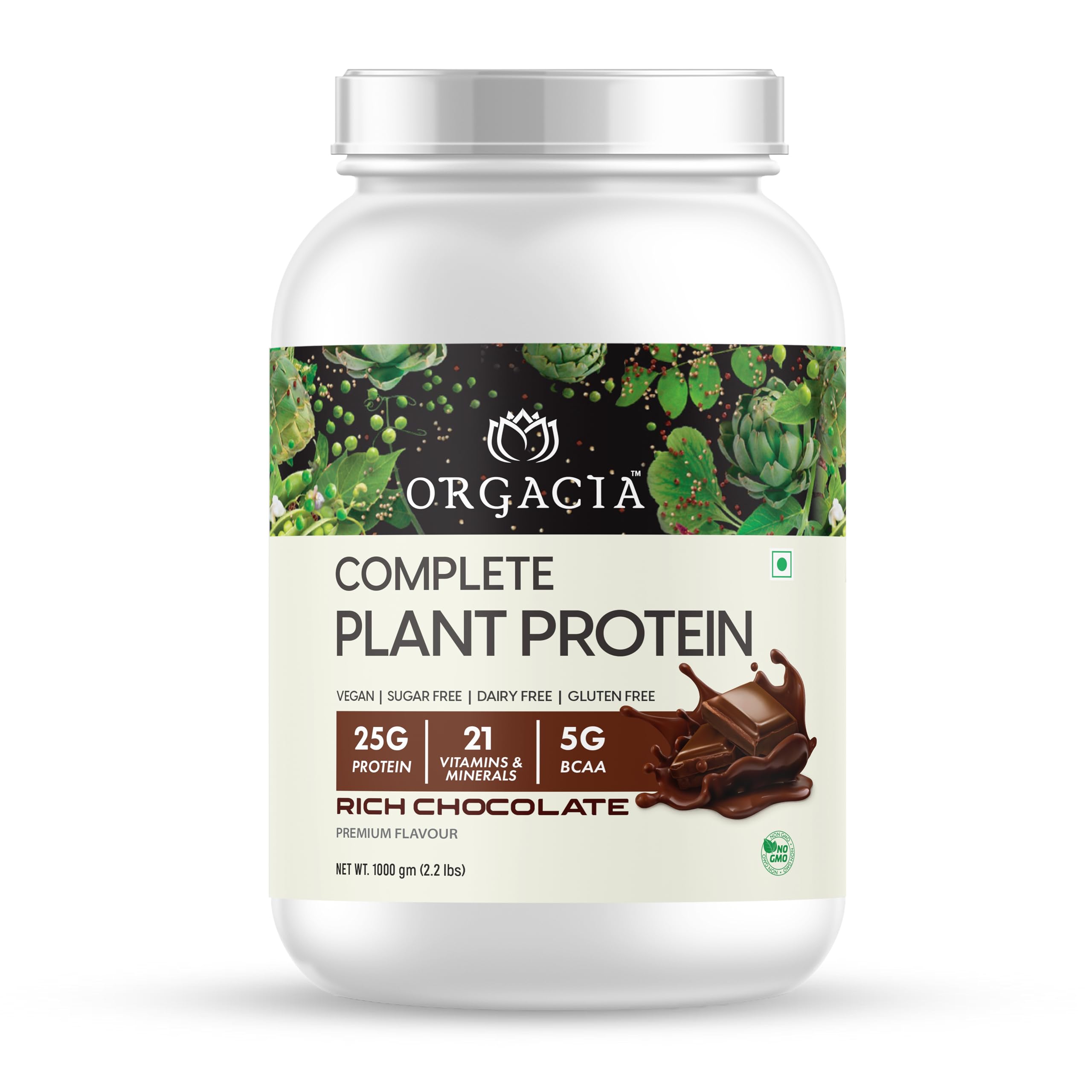 Orgacia Plant Protein Powder | Pea & Brown Rice Isolate Protein(25g Protein,No Added Sugar,21 Vitamins & minerals,5g BCAA)-100% Vegan Protein Supplement For Men&Women(Rich Chocolate Flavour,1000 Gm) (B0CBZDZ6ZW) Amazon Price History, Amazon Price Tracker