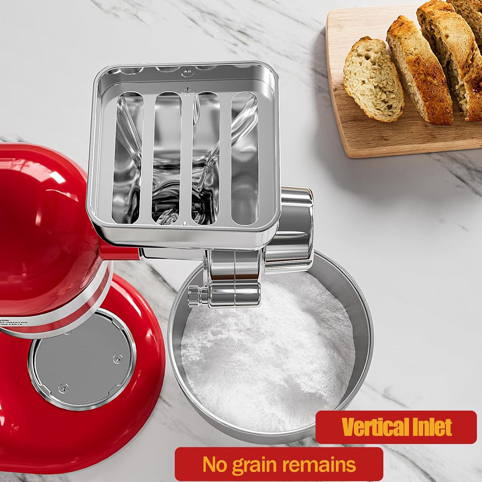 Grani efficienti Farina Mill Machine Attacco 12 Livelli Regolabile Stand Mixer Farina Grani Attacco