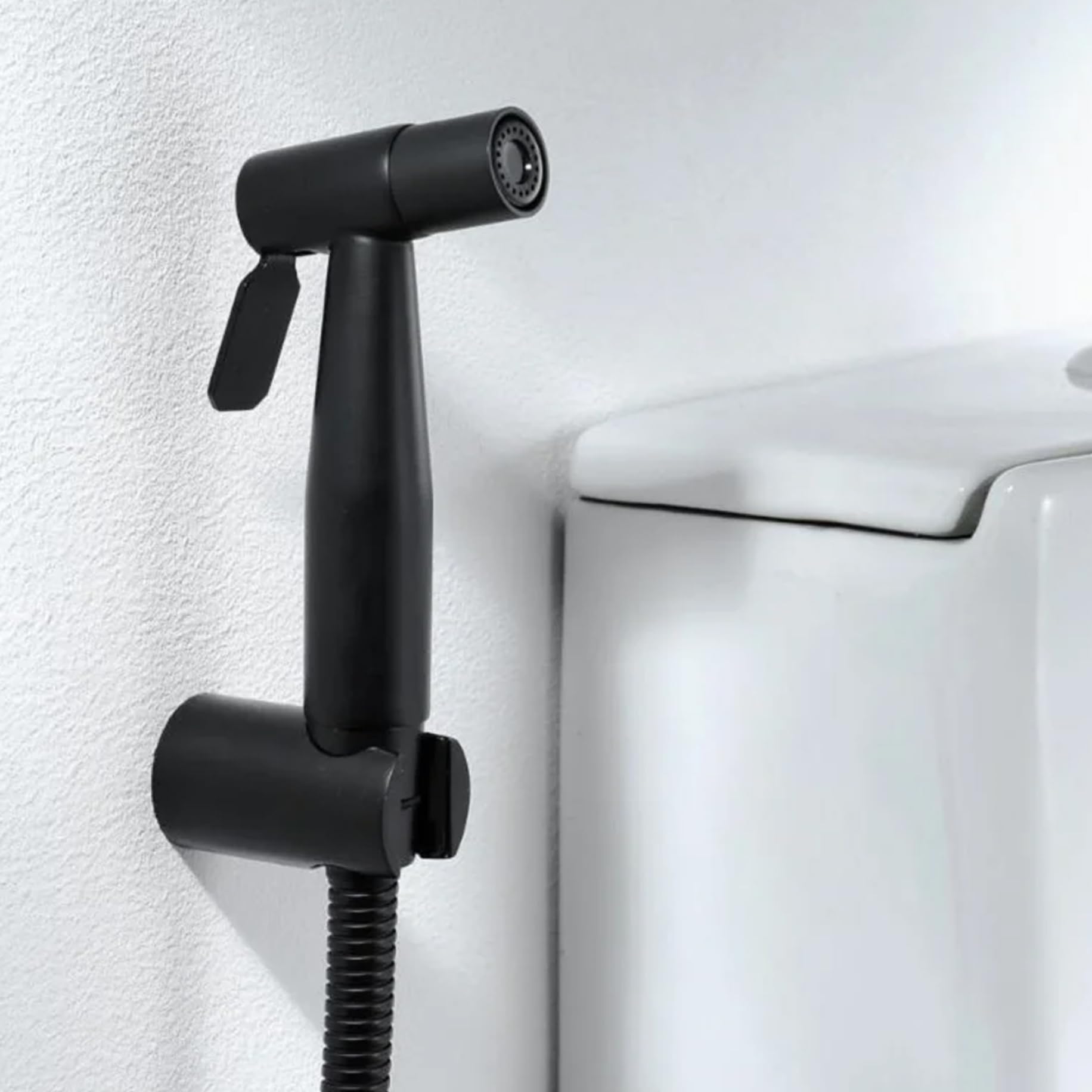 2Pcs Toilet Bidet Sprayer Detachable Stainless Steel Handheld Bidet Sprayer Bathroom Accessories for Kitchen and Toilet Cleaning Black — view 3