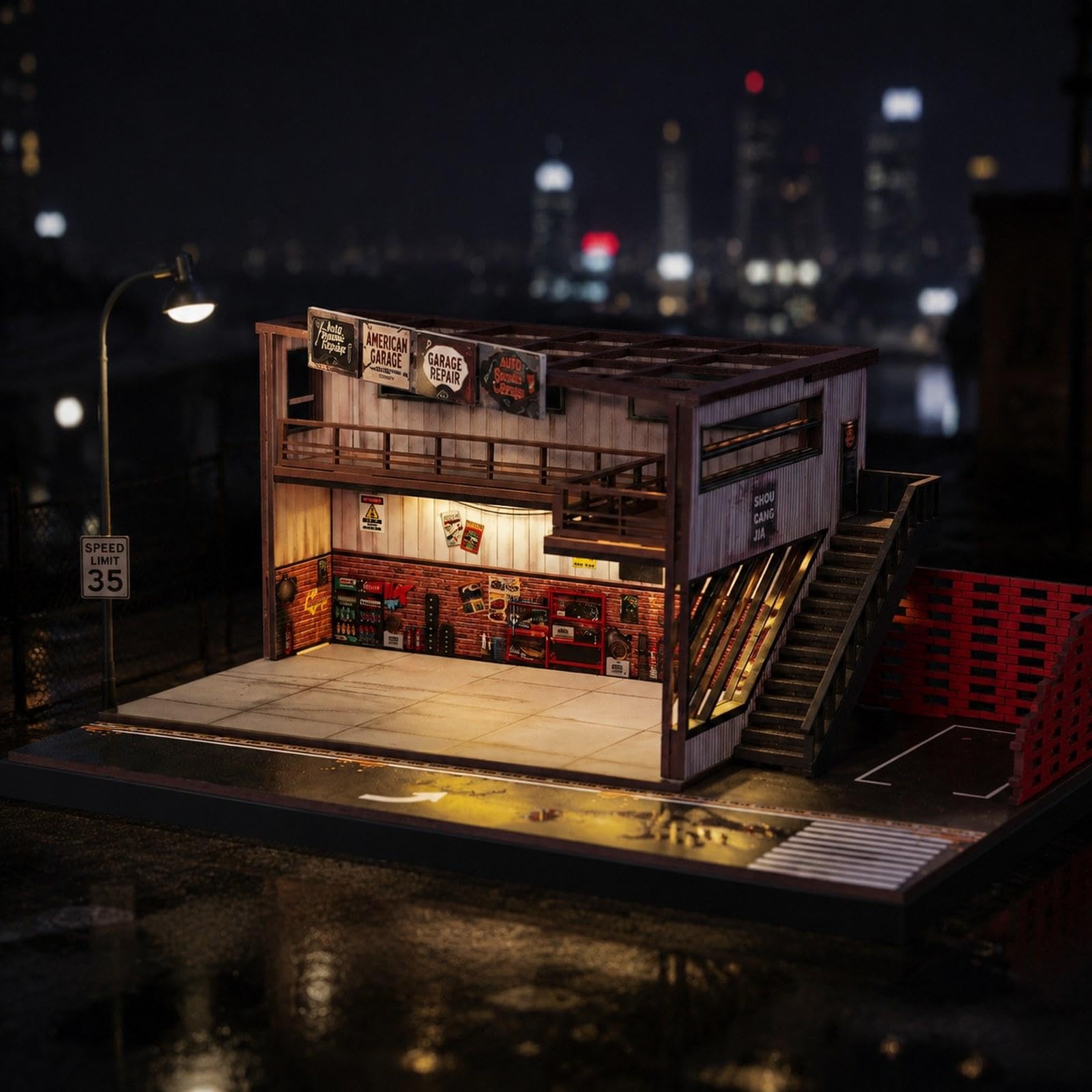 Vitrine für Modellautos Im Maßstab 1:64 mit LED Beleuchtung.