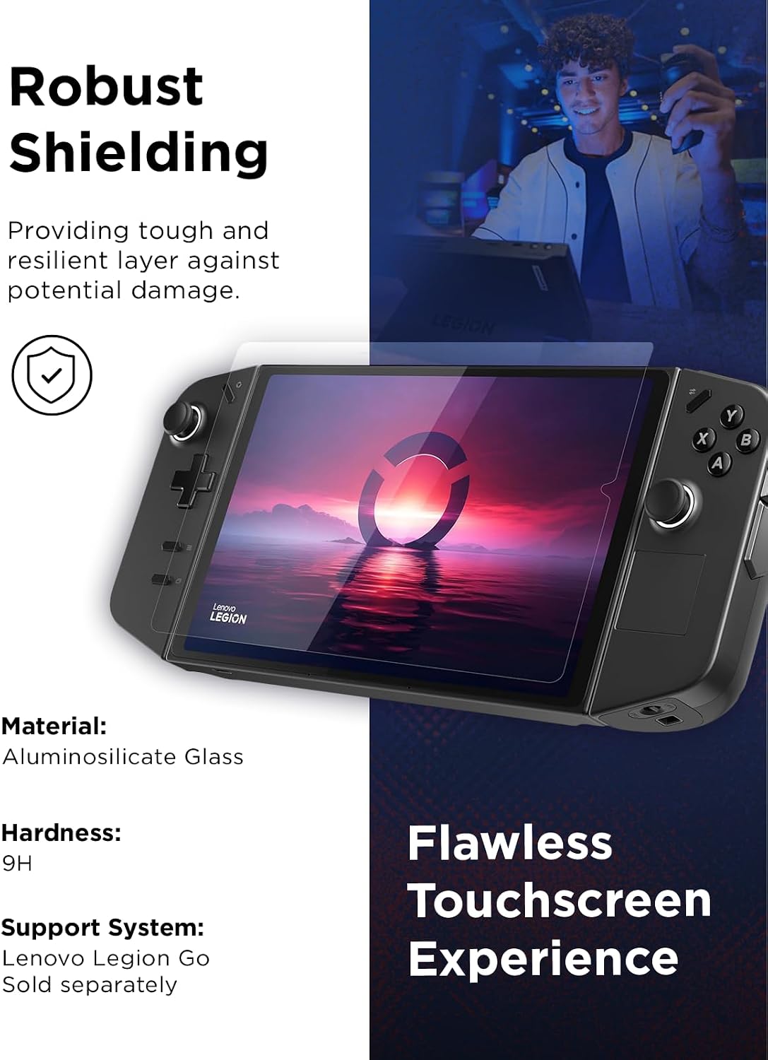 Lenovo Legion Go Screen Protector - Ultra-Thin 0.33mm Protective Glass with 9H Hardness - Guards Against Drops, Scratches and Scrapes - Easy Application, High Transparency image 3