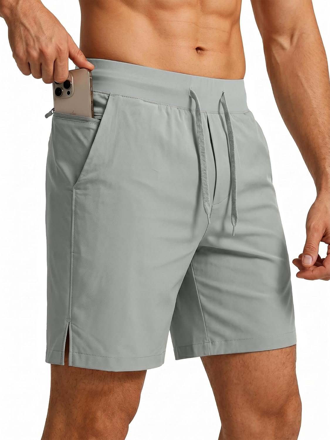 Comdecevis Men's 7'' Athletic Shorts with Secure Zipper Pocket Lightweight Workout Running Gym Shorts