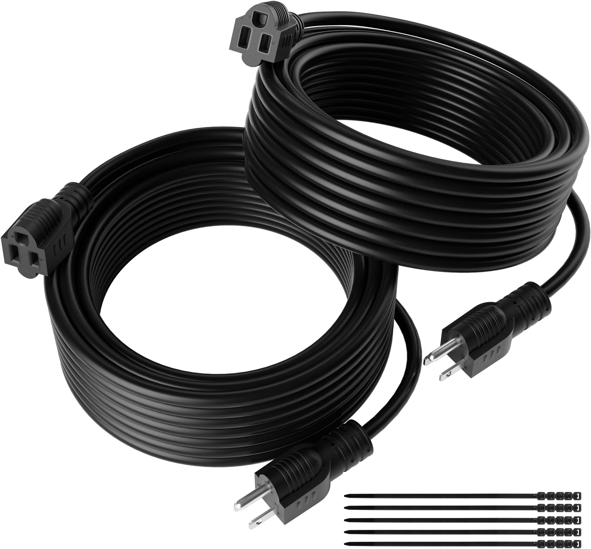 Cable Matters [ETL Listed] 2Pack 2Outlet Short Extension