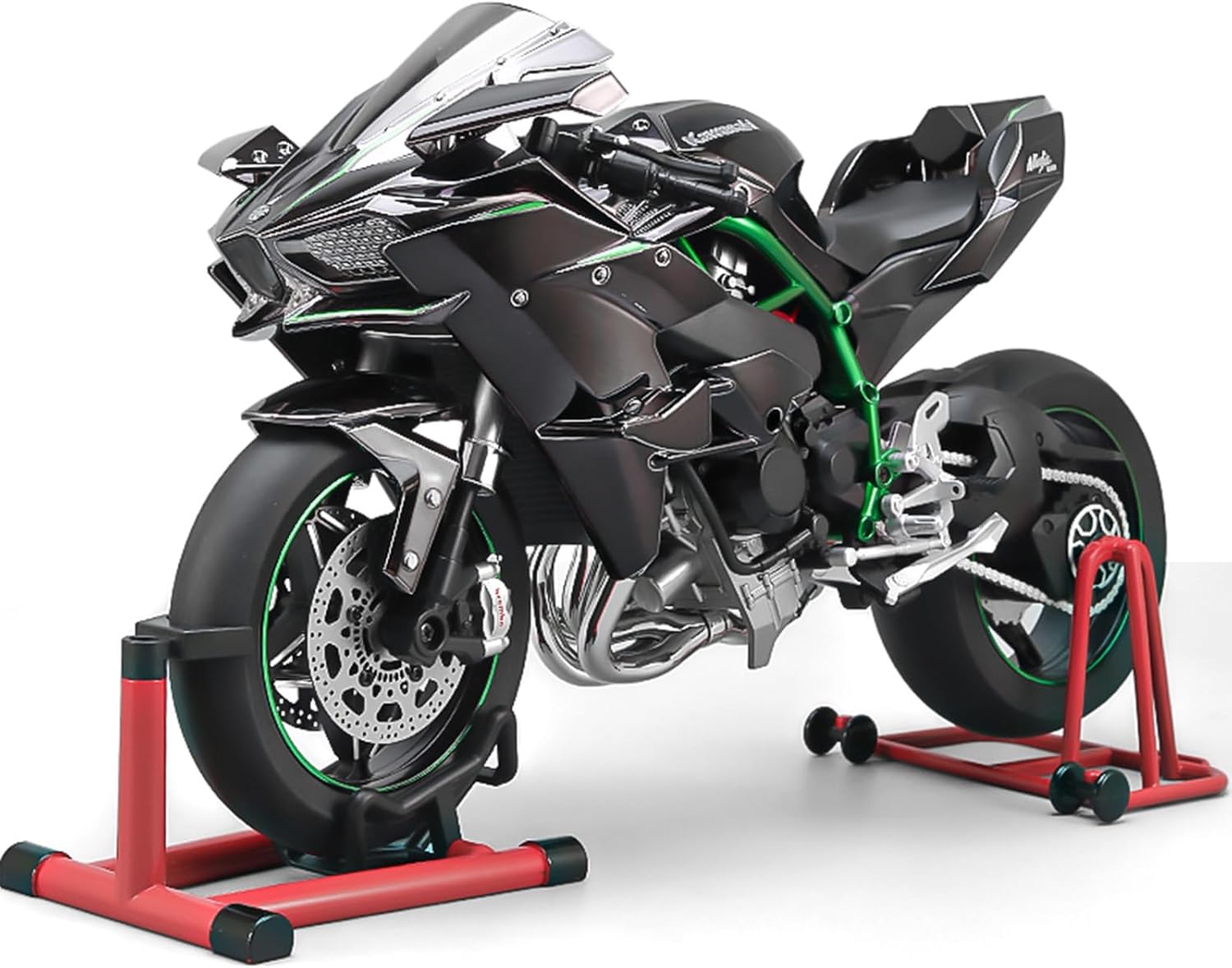 Xiangtat 1/6 Scale Motorcycle Compatible with Kawasaki Ninja H2R Motorcycle Model Kit Die Cast Metal Racing Motorcycles Model for Kawasaki H2R Collectible Model Motorcycles Spray