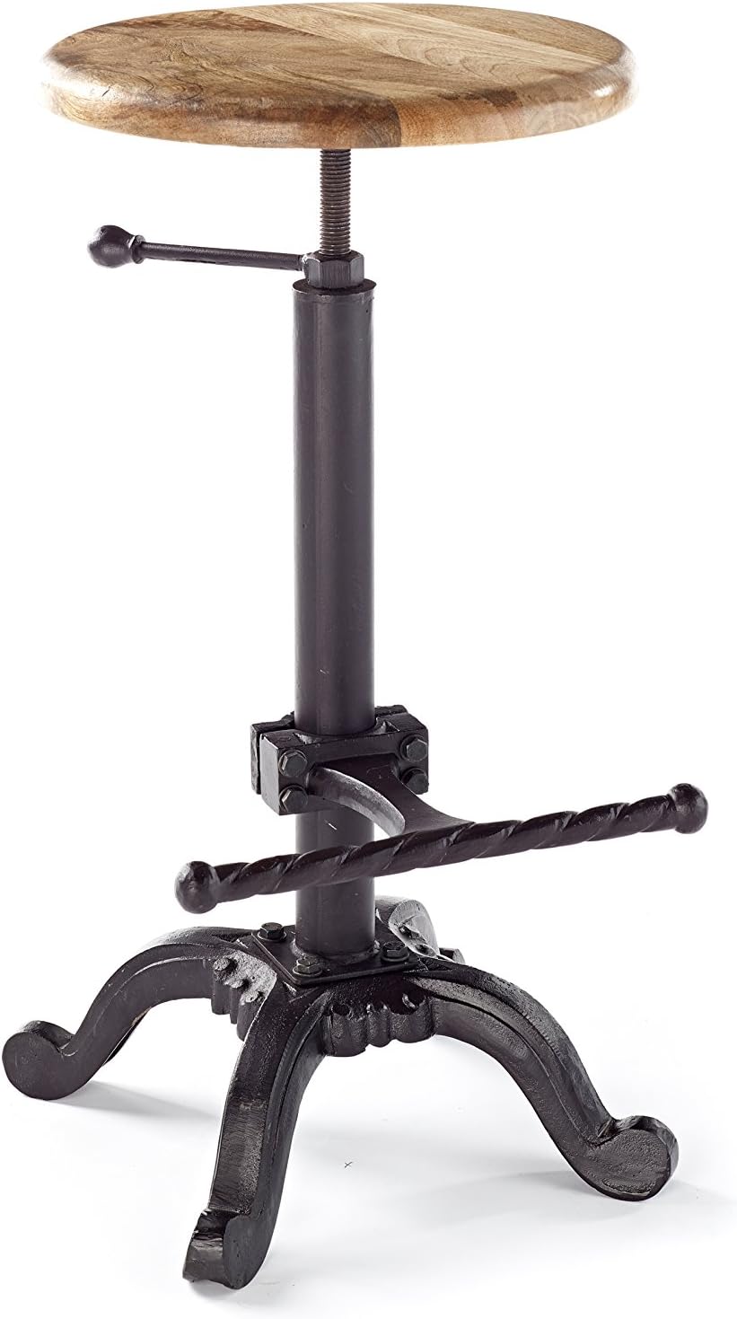 Elm home and garden Retro Vintage Rustic Designer Kitchen Pub Bar stool with solid wooden top