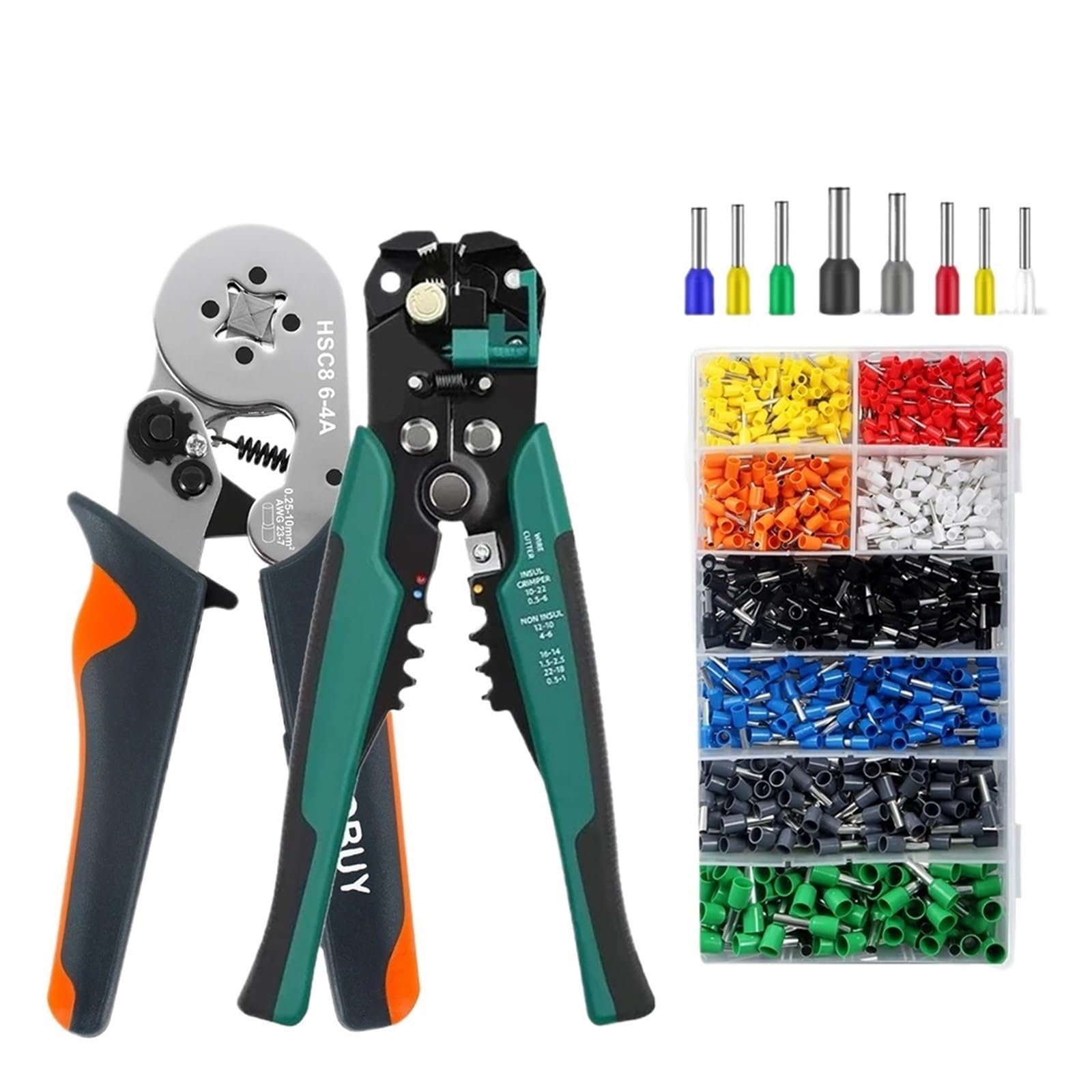 Alfbfpubxz 6-4 Bxq 800Pcs Hsc8 6-4/6-6 Tubular Terminal Ratchet Crimping Pliers