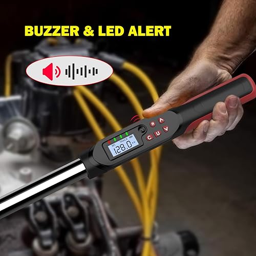 Miniatura 6 de VANPO Llave dinamométrica digital, 2 llaves dinamométricas electrónicas de 14 pulgadas (1.1-22.1 pies1.5-30 Nm) y 12 pulgadas (7.38-147.5 pies10-200