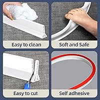 Vista 5 de Presa de agua plegable elevada de 39 pulgadas (99.06 cm) BLAUESGAS, Barrera de ducha de 3 pulgadas (7.62 cm), tapón de agua para la ducha, protector